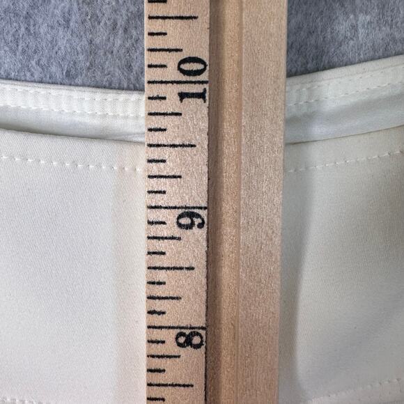 White House Black Market Dress Pants Cream Womens Size 8R Mid Rise Straight Leg - Picture 7 of 9